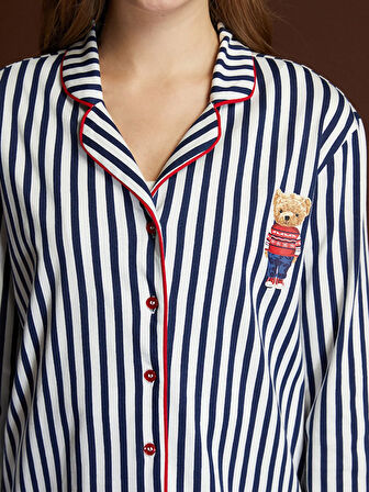 Gömlek Yaka Çizgili Kadın Pijama Takımı_W4LT81Z8-LGS_8684683451841_2XL