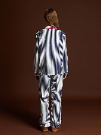 Gömlek Yaka Çizgili Kadın Pijama Takımı_W4LT81Z8-LGS_8684683451841_2XL