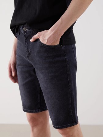 LCW Jeans Siyah Standart Kalıp Erkek Jean Şort