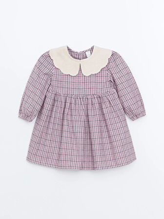 Bebe Yaka Ekose Desen Flanel Kız Çocuk Elbise_W4LO86Z1-LNQ86846835092455-6 Yaş