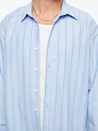 XSIDE Mavi Regular Fit Uzun Kollu Poplin Erkek Gömlek