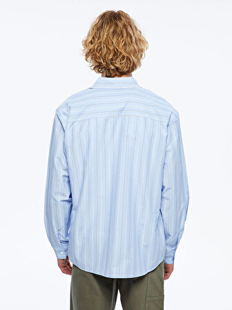 XSIDE Mavi Regular Fit Uzun Kollu Poplin Erkek Gömlek
