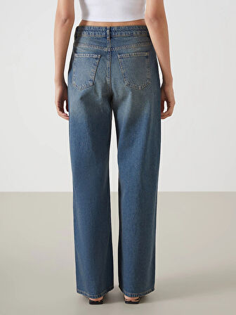 LCW Jeans İNDİGO Baggy Fit Kadın Jean Pantolon