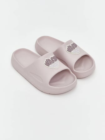 LCW STEPS Pembe Tek Bantlı Baskılı Kız Çocuk Terlik