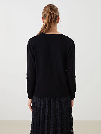 LCWAIKIKI Classic Siyah V Yaka Kadın Triko Hırka