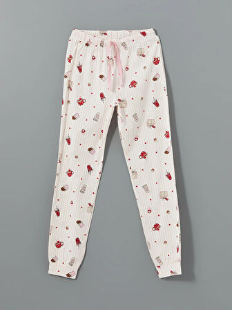 Bisiklet Yaka Baskılı Kadın Pijama Takımı_W4G331Z8-LT4_8684684036887_S