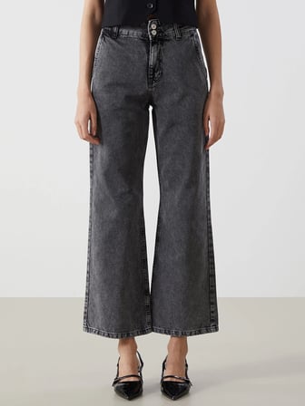 LCW Jeans GRİ Wideleg Kadın Jean Pantolon