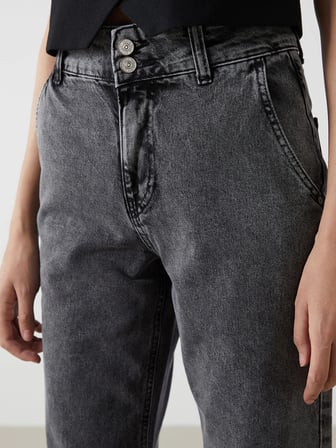 LCW Jeans GRİ Wideleg Kadın Jean Pantolon