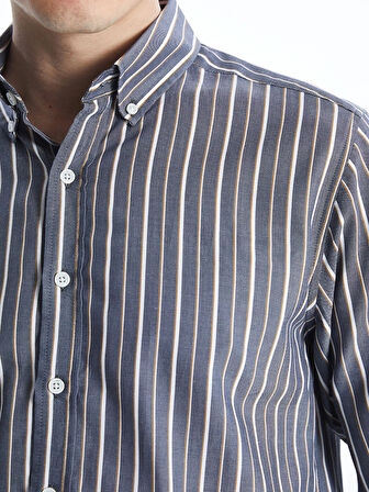 SOUTHBLUE Indigo Regular Fit Uzun Kollu Çizgili Erkek Gömlek