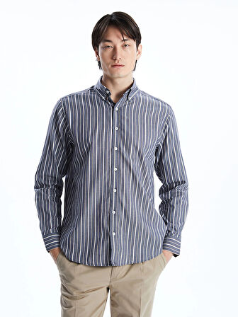 SOUTHBLUE Indigo Regular Fit Uzun Kollu Çizgili Erkek Gömlek