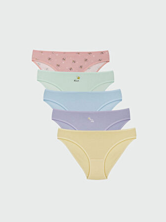 LCW Young Pembe Baskılı Bikini Külot 5'li Paket