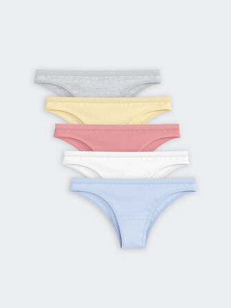 LCW Young Mavi Düz Brazilian Külot 5'li Paket
