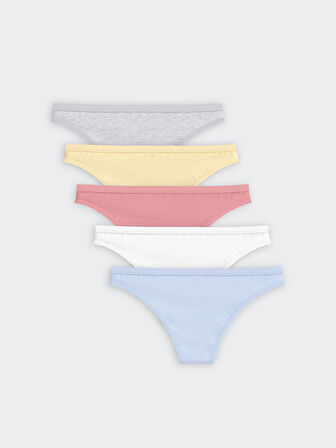 LCW Young Mavi Düz Brazilian Külot 5'li Paket