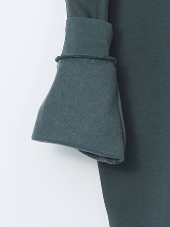 LCWAIKIKI Classic Yeşil Dik Yaka Uzun Kollu Renk Bloklu Erkek Sweatshirt