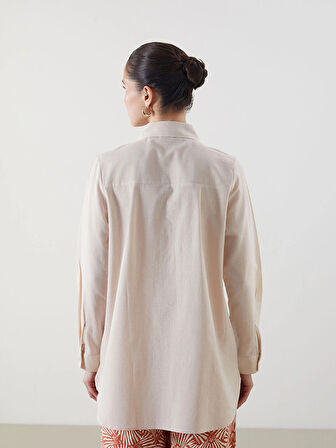 LCW Modest Bej Regular Fit Kadın Gömlek Tunik