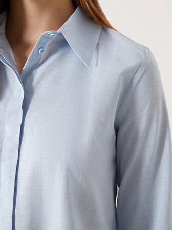 LCW Modest Mavi Regular Fit Kadın Gömlek Tunik