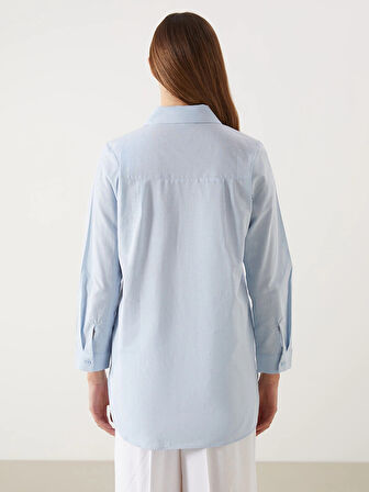 LCW Modest Mavi Regular Fit Kadın Gömlek Tunik