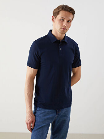 LCWAIKIKI Classic Lacivert Polo Yaka Kısa Kollu Erkek Tişört