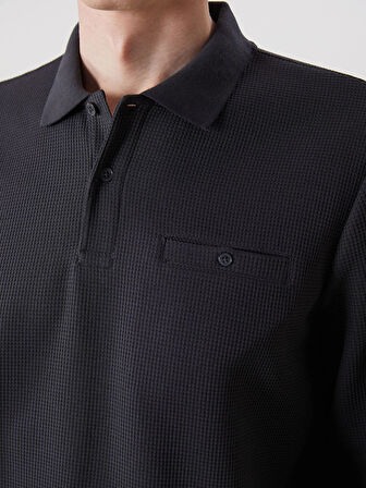 LCWAIKIKI Classic Antrasit Polo Yaka Uzun Kollu Erkek Sweatshirt