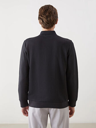 LCWAIKIKI Classic Antrasit Polo Yaka Uzun Kollu Erkek Sweatshirt
