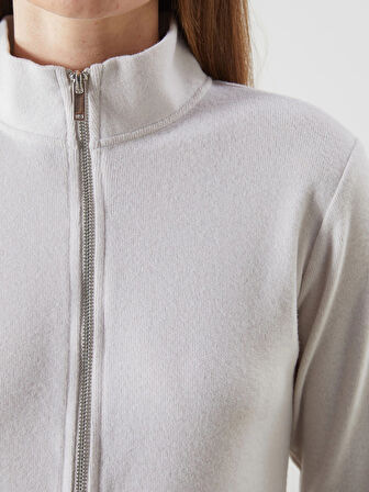 LCWAIKIKI Classic Kahverengi Dik Yaka Kadın Hırka