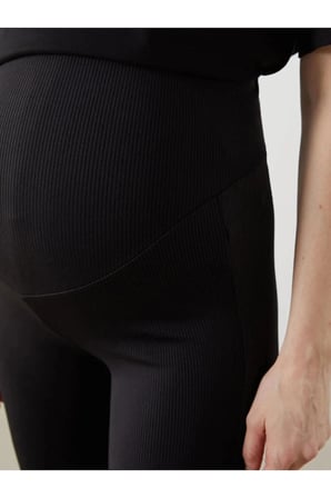 LCWAIKIKI Maternity Siyah Karın Panelli İspanyol Paça Hamile Tayt Pantolon