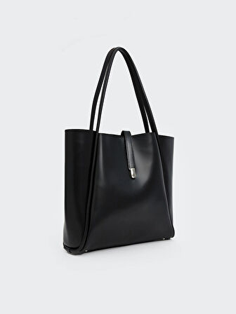 LCW ACCESSORIES Siyah Deri Görünümlü Kadın Kol Çantası