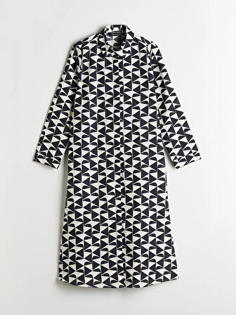 LCW Modest Siyah Desenli Kadın Gömlek Tunik