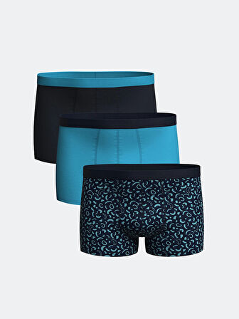 LC WAIKIKI Lacivert Standart Kalıp Pamuklu Esnek Erkek Boxer 3'lü