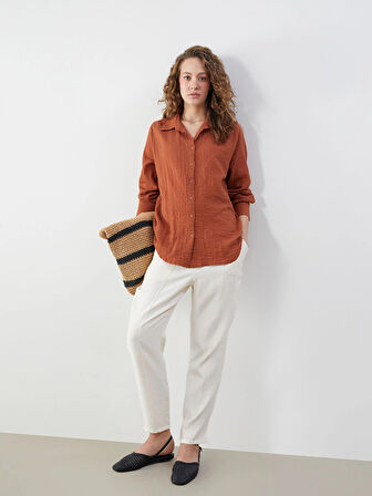 LCWAIKIKI Classic Turuncu Dokulu Kadın Gömlek