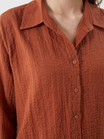 LCWAIKIKI Classic Turuncu Dokulu Kadın Gömlek