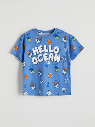 LCW Kids Mavi Baskılı Erkek Çocuk Şortlu Pijama Takımı