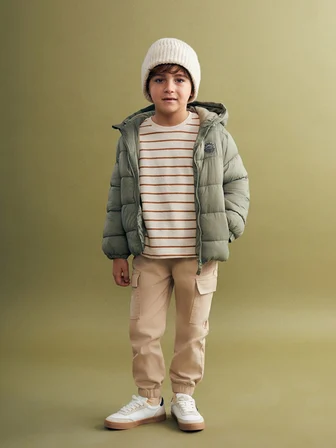 LCW KidsHaki Kapüşonlu Erkek Çocuk Şişme Mont