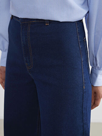 LCW Modest Indigo Wideleg Kadın Jean Pantolon
