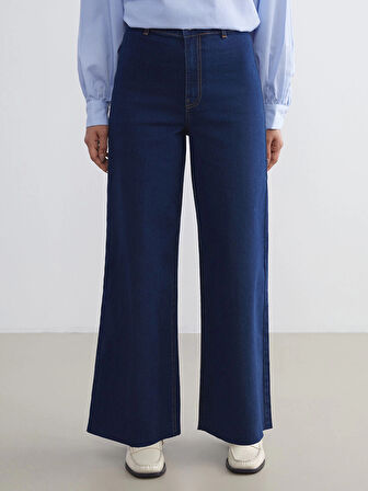 LCW Modest Indigo Wideleg Kadın Jean Pantolon