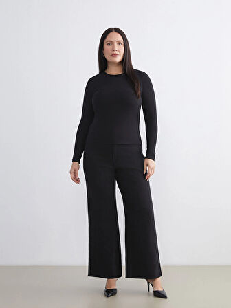 LCW Modest Siyah Wideleg Kadın Jean Pantolon