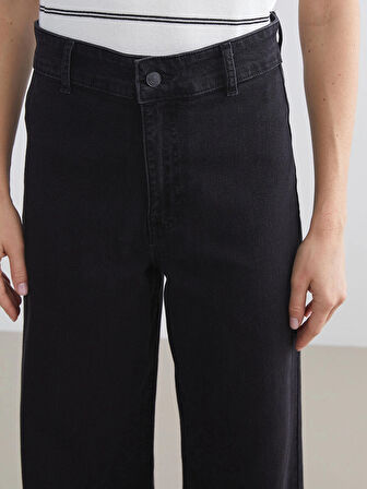LCW Modest Siyah Wideleg Kadın Jean Pantolon