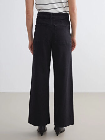 LCW Modest Siyah Wideleg Kadın Jean Pantolon