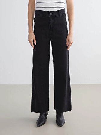 LCW Modest Siyah Wideleg Kadın Jean Pantolon