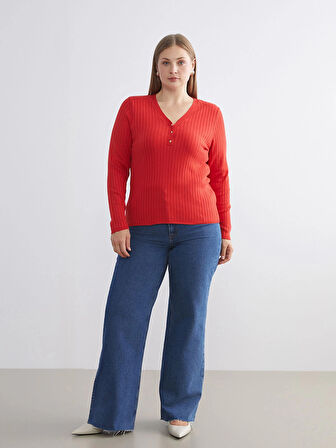 LCW Modest Indigo Wideleg Kadın Jean Pantolon