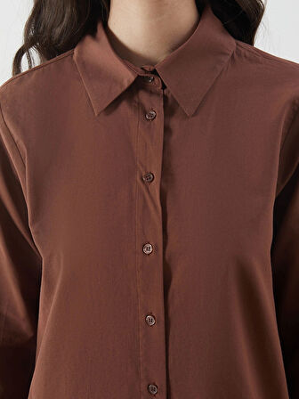 LCW Modest Kahverengi Regular Fit Kadın Gömlek Tunik