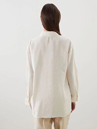 LCW Modest Ekru Taşlı Modal Karışımlı Kadın Gömlek Tunik