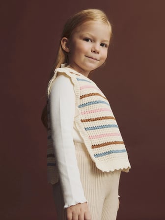 LCW Kids Karışık Bisiklet Yaka Kız Çocuk Triko Süveter