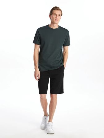 LCWAIKIKI Classic Siyah Standart Kalıp Pike Erkek Şort