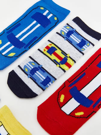 LCW Kids Karışık Desenli Erkek Çocuk Patik Çorap 5'li