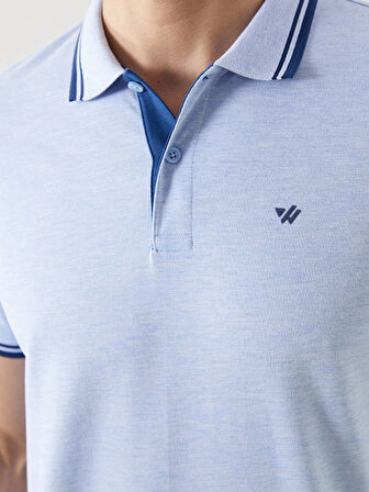 LCWAIKIKI Classic Mavi Polo Yaka Pike Erkek Tişört