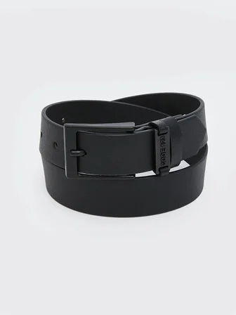 LCW ACCESSORIES Siyah Deri Görünümlü Erkek Çocuk Kemer