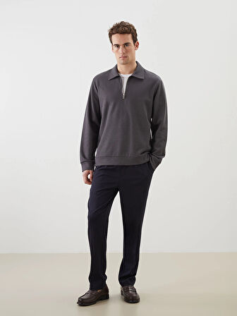 LCW Vision Antrasit Polo Yaka Erkek Sweatshirt