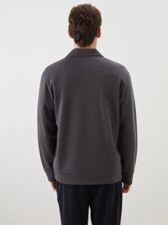 LCW Vision Antrasit Polo Yaka Erkek Sweatshirt