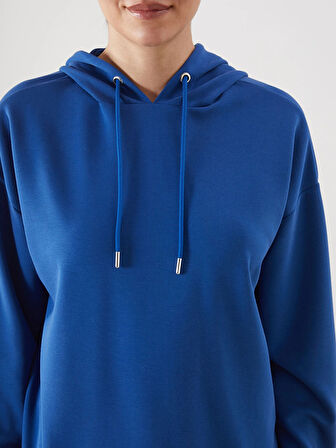 LCWAIKIKI Classic Mavi Oversize Kadın Hoodie